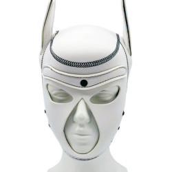 Kinky Puppy Cagoule Puppy Fox Néoprène Blanc-Rouge